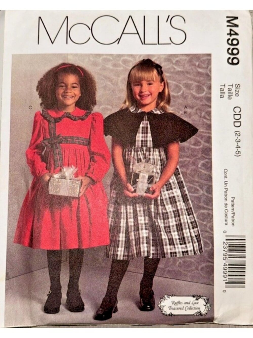 Vintage Sewing Pattern McCalls M4999 Child Girls Caplet & Dress Lined Sz 2-5 UC